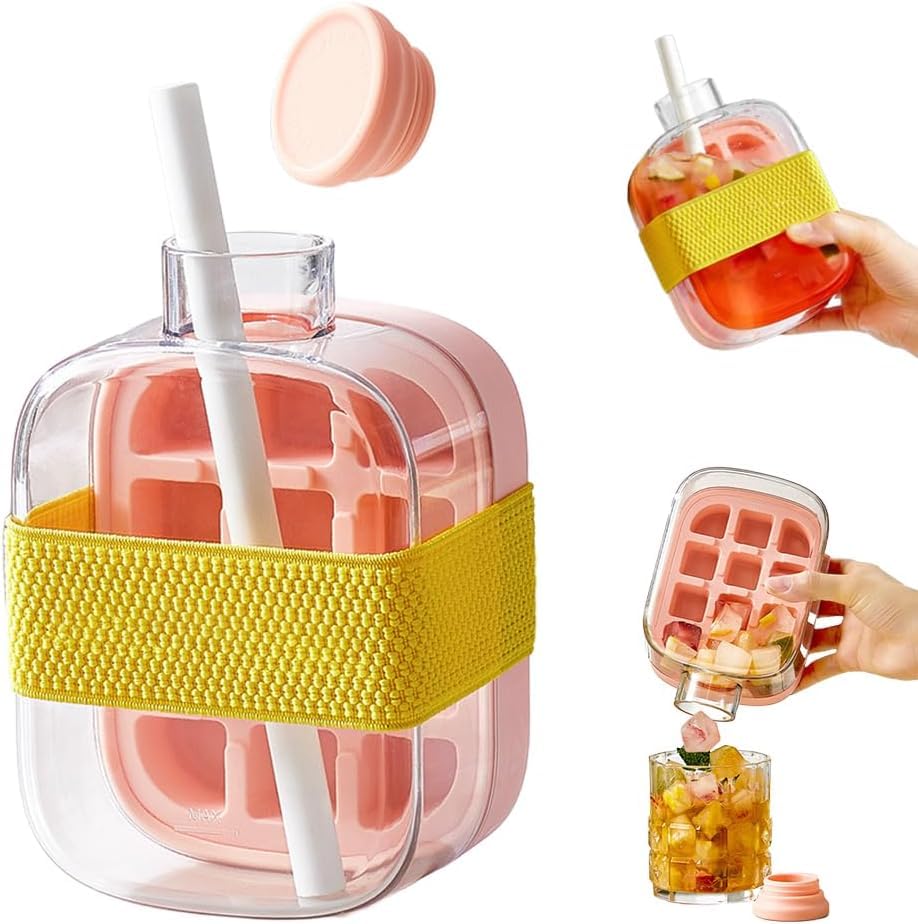 IcePop™ صانعة الثلج المحمولة 2 في 1 وزجاجة القهوة المثلجة