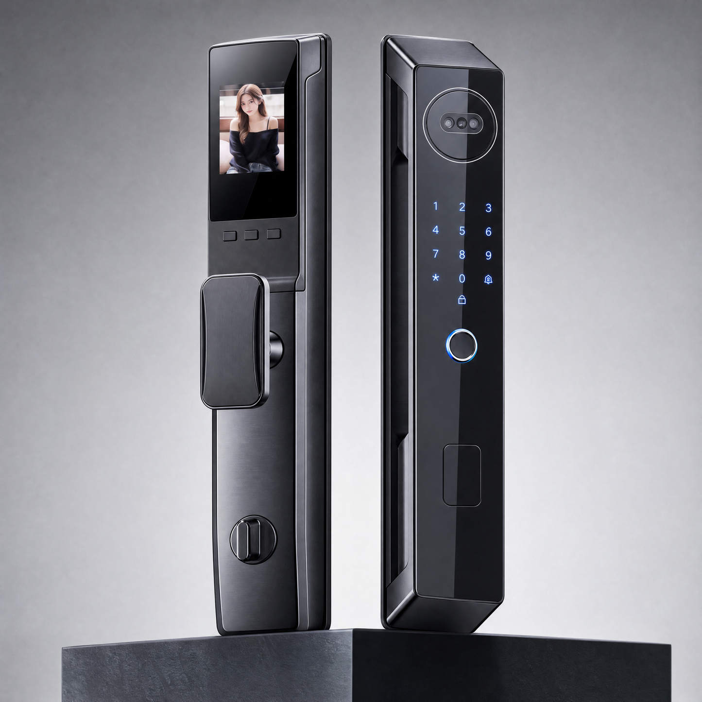 Cerradura inteligente para puerta AeroLock™ Pro con reconocimiento facial 3D, video, pantalla y datos biométricos
