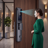 Cerradura inteligente para puerta AeroLock™ Pro con reconocimiento facial 3D, video, pantalla y datos biométricos